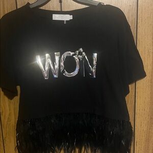 Black Short Sleeve Tee with Silver Accents